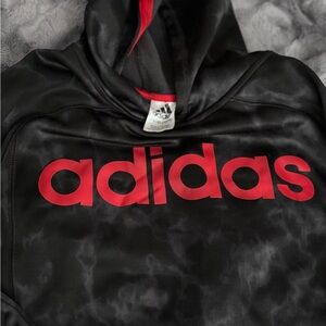 Adidas Black Hoodie with Red Logo